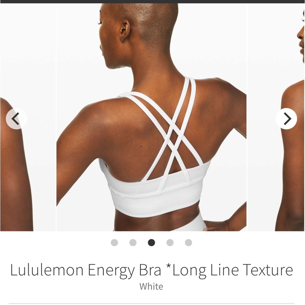 lululemon athletica Energy Bra - White - Long Line Texture